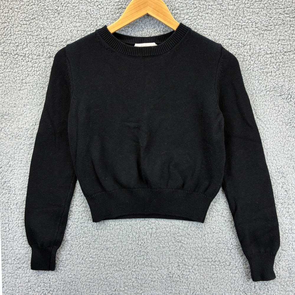 Wilfred Free Sweater Crew Neck Merino Wool Women's Small Black Knit Pullover